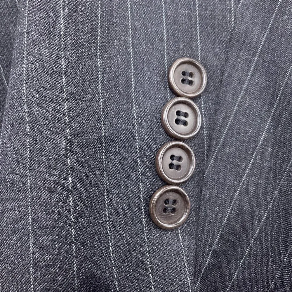 Brooks Brothers Blazer Men‎ 40L Gray White Pinstripe Super 110s Wool VTG